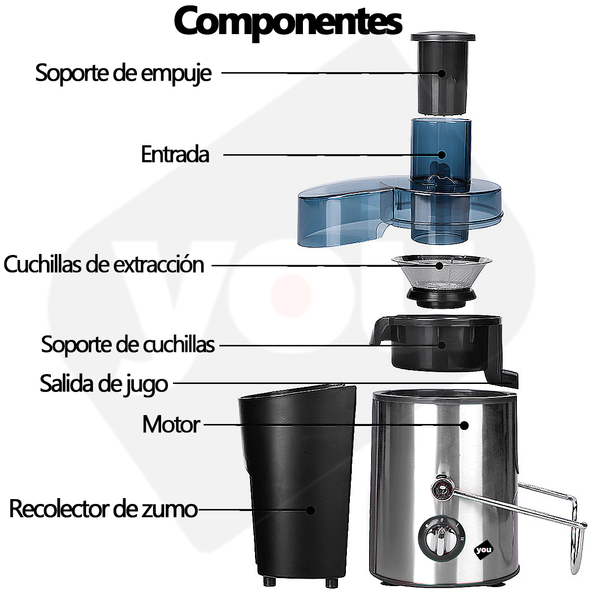 Foto 4 pulgar | Extractor de Jugos You de 1000 W