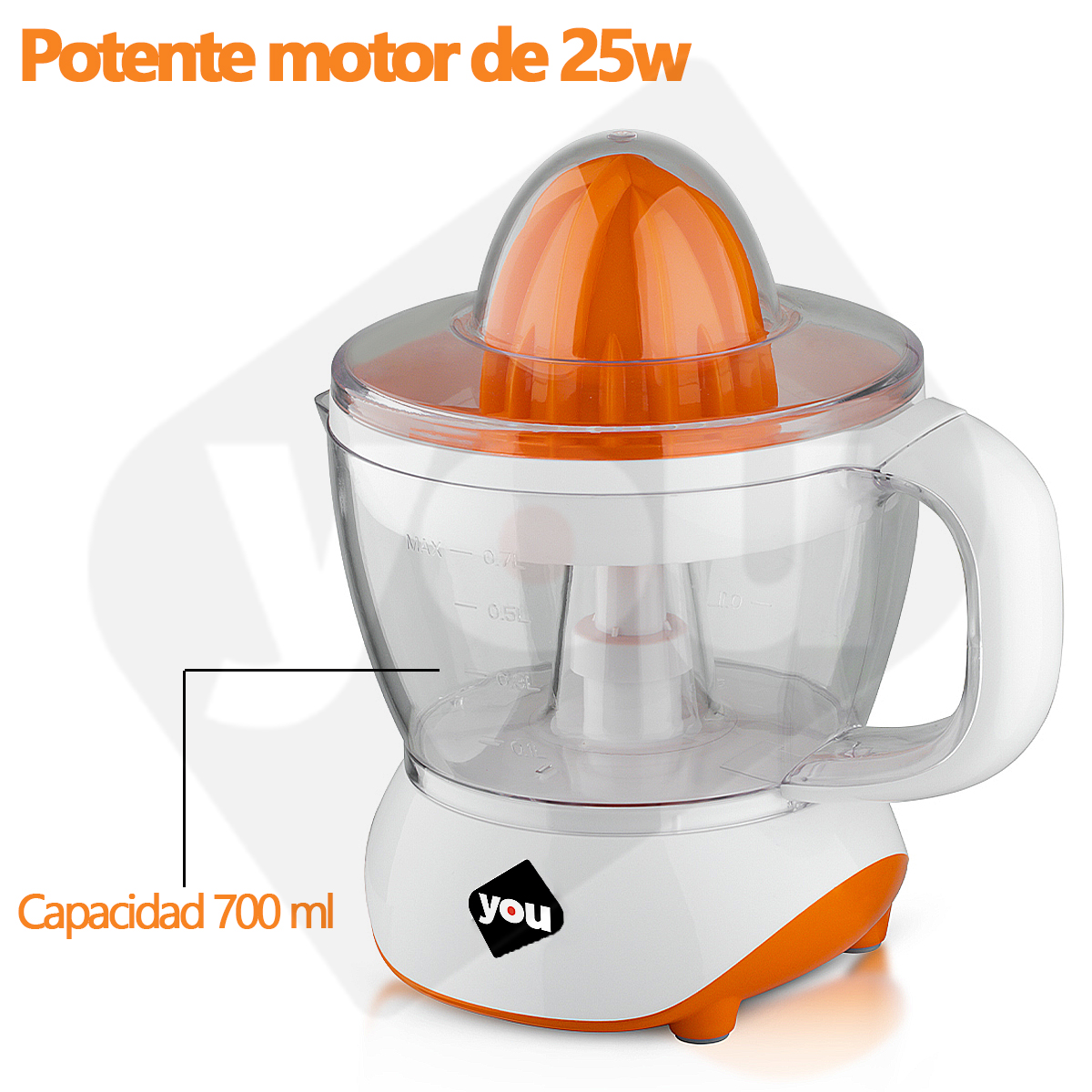 Foto 4 pulgar | Exprimidor de Jugos You R615O Blanco Eléctrico 700 ml