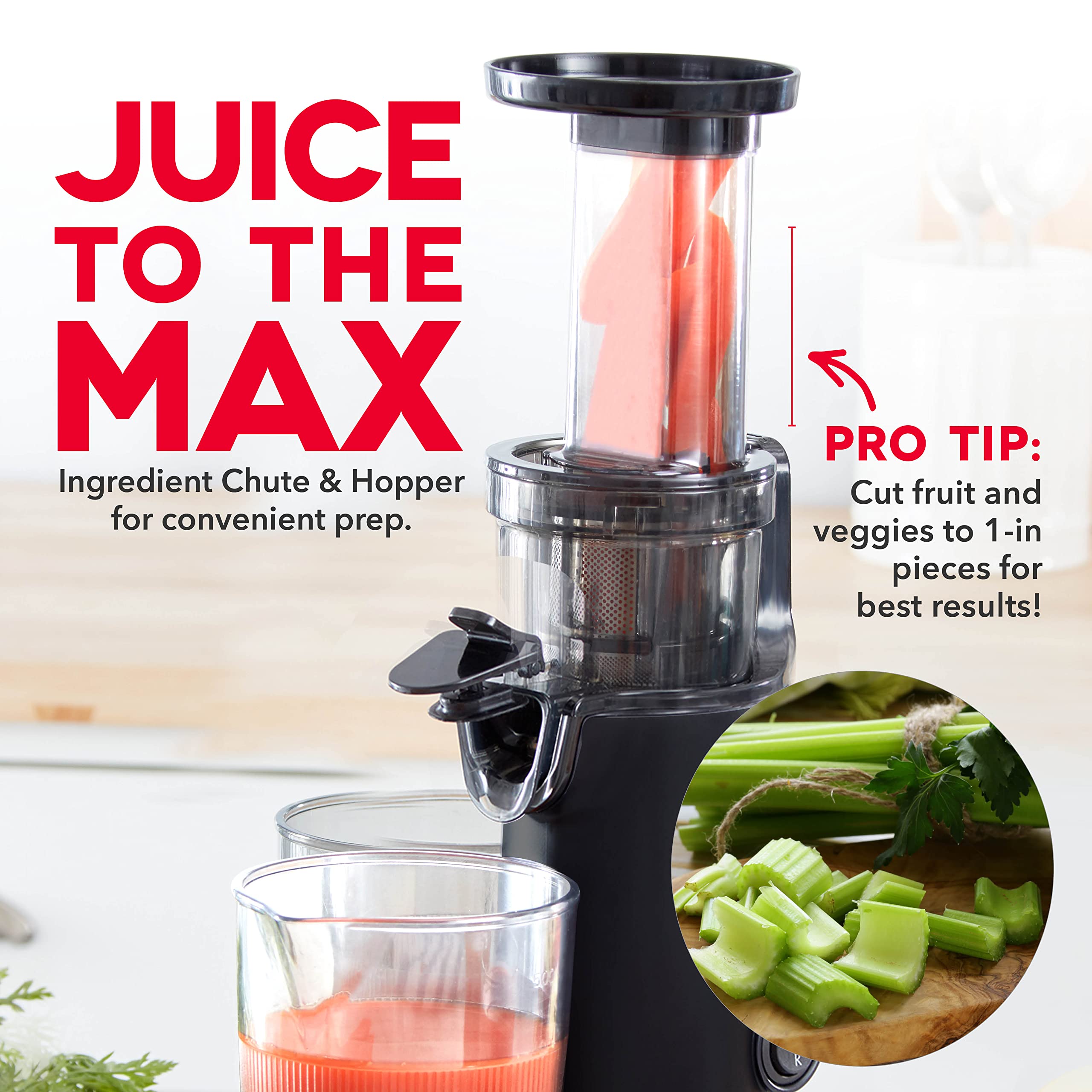 Foto 7 pulgar | Juicer Dash Deluxe Compact Masticating Slow With Frozen Black - Venta Internacional