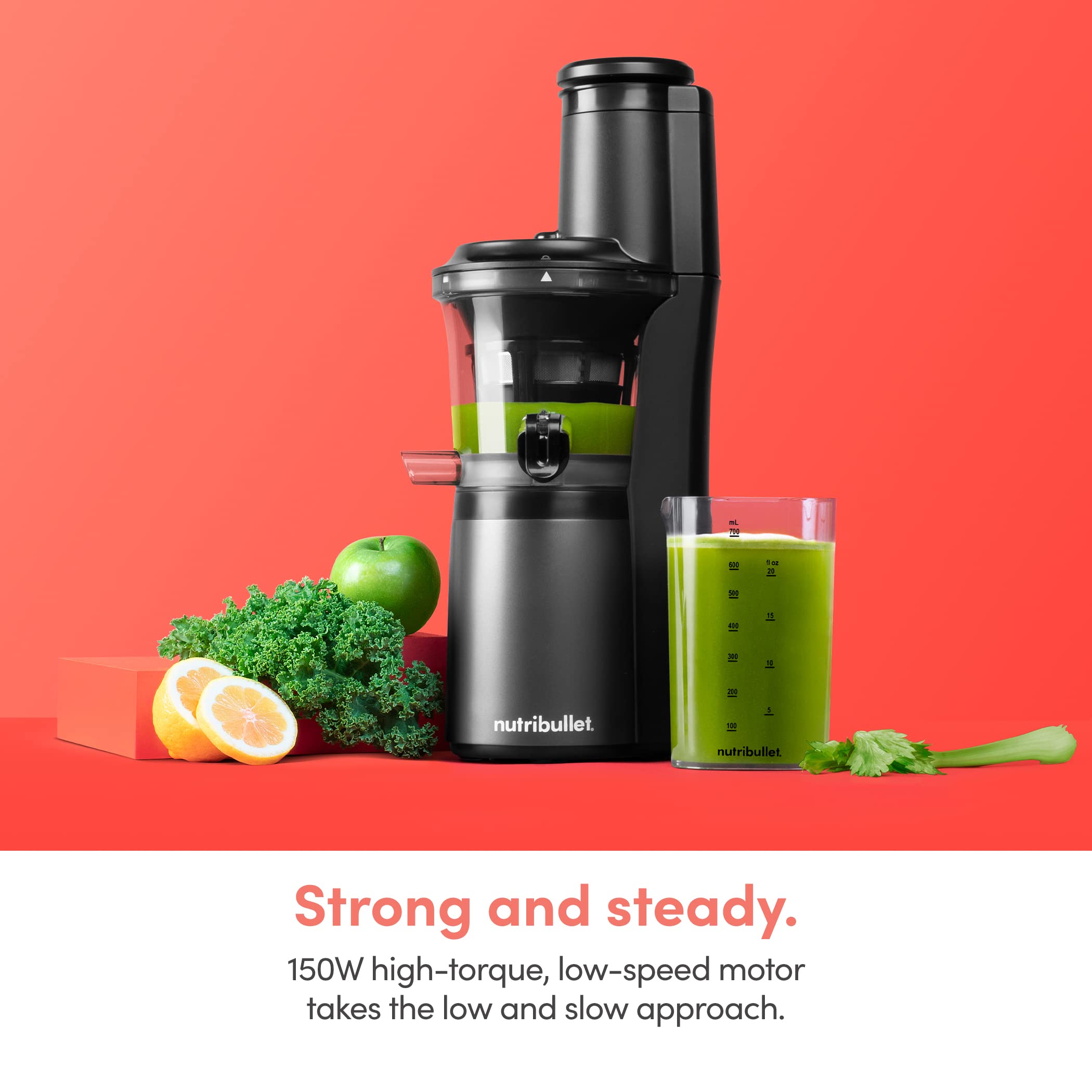 Foto 7 pulgar | Exprimidor Lento Nutribullet Nbj50300, 150 W, 700 Ml, Color Negro - Venta Internacional.