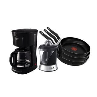 Foto 1 | Combo Tfal Exprimidor De Jugo Cafetera Y Juego De Sartenes Antihaderente