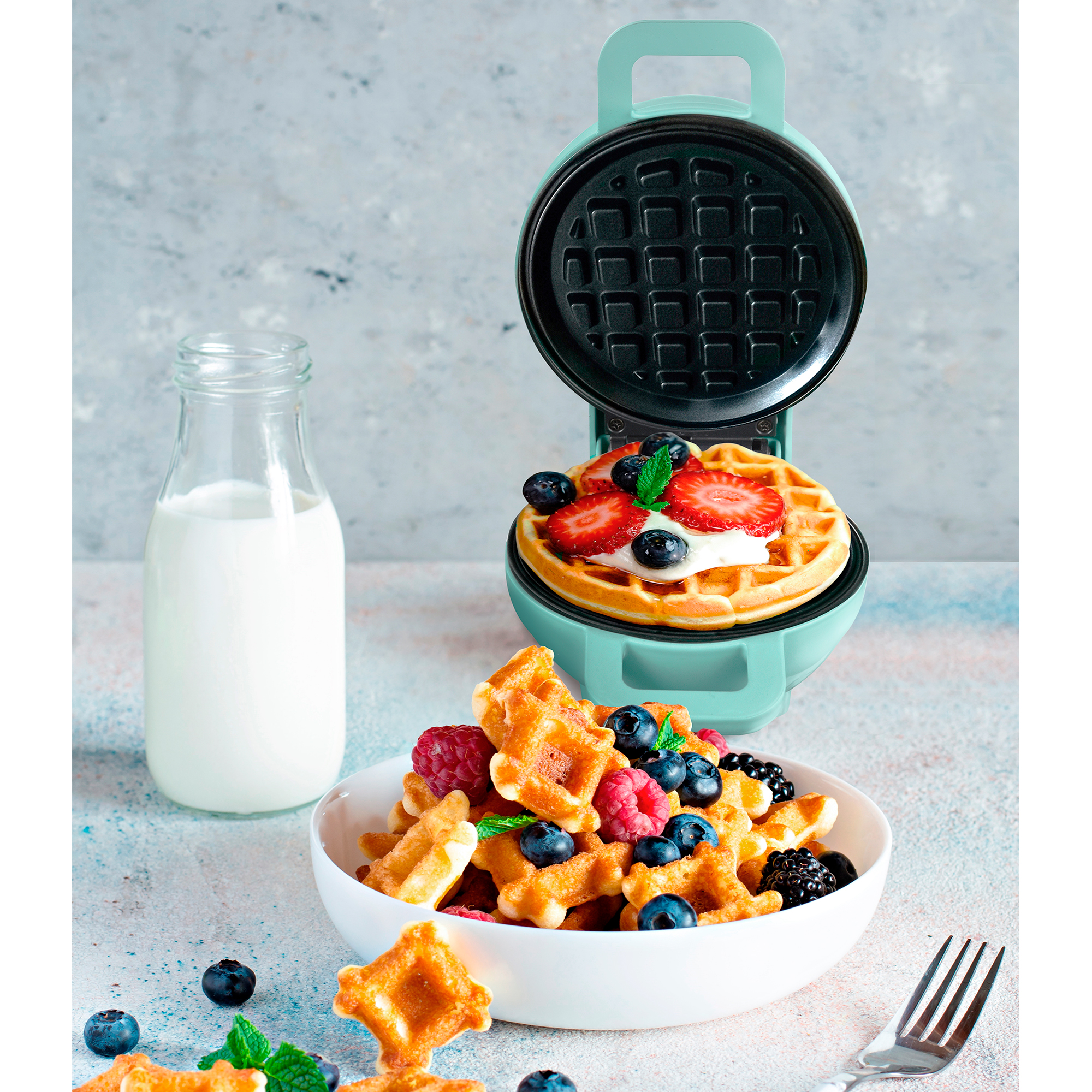 Foto 7 | Mini Wafflera Masterchef MK-WM-1M color Azul