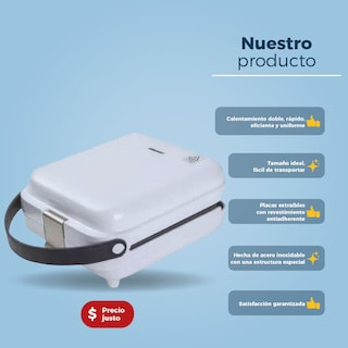 Foto 8 | Sandwichera y Waflera LB-Link LB-S314 color Blanco con Parrilla Intercambiable