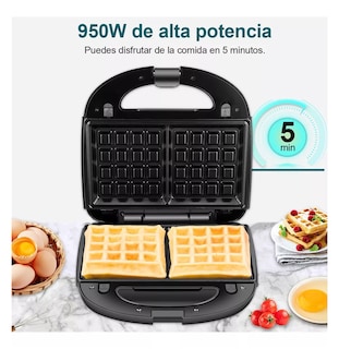 Foto 4 | Sandwichera Negra Multifunción 3 en 1