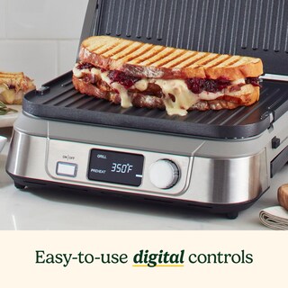 Foto 3 | Plancha Eléctrica Cuisinart Gr-5bp1 Five 5 En 1 De Acero Inoxidable - Venta Internacional.
