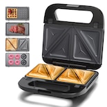 Sandwichera Eléctrica Waflera 4 En 1 Aigostar Antiadherente Negro