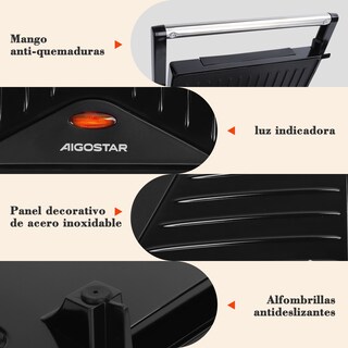 Foto 3 | Sandwichera Eléctrica Panini Parrilla Antiadherente 750 W