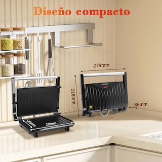 Foto 7 | Sandwichera Eléctrica Panini Parrilla Antiadherente 750 W