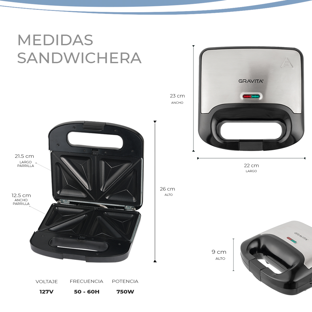 Foto 5 | Sandwichera Electrica 5 en 1 Antiadherente Diferentes Moldes Gravita