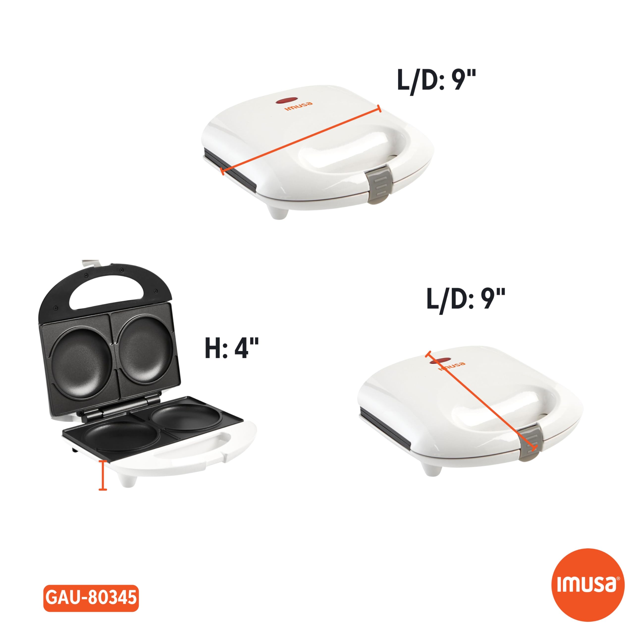 Foto 7 | Arepera Eléctrica Imusa De 2 Ranuras, Color Blanco - Venta Internacional.