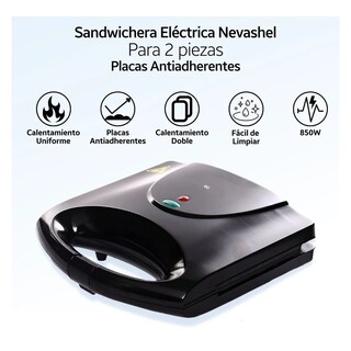 Foto 3 | Sandwichera Eléctrica para 2 Piezas Eo Safe Imports Esi-19204 Negra