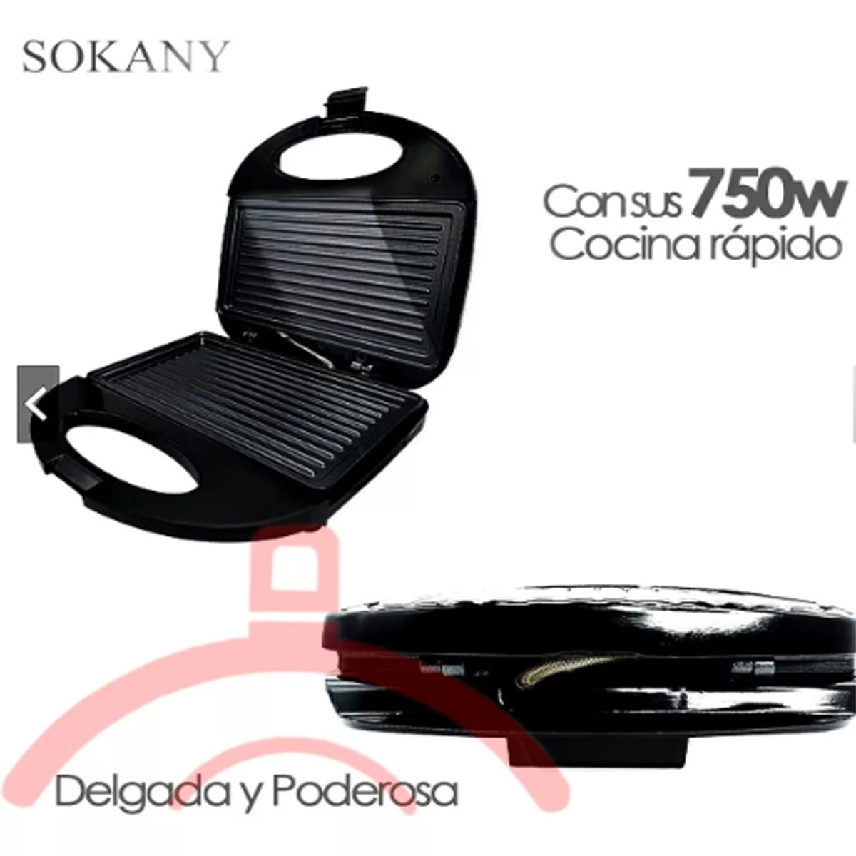 Foto 4 pulgar | Sandwichera Eléctrica Sokany Tostador Grill Antiadherente