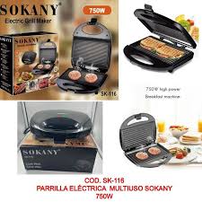 Foto 5 pulgar | Sandwichera Eléctrica Sokany Tostador Grill Antiadherente