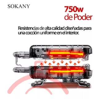 Foto 5 | Sandwichera Eléctrica Sokany Tostador Grill Antiadherente