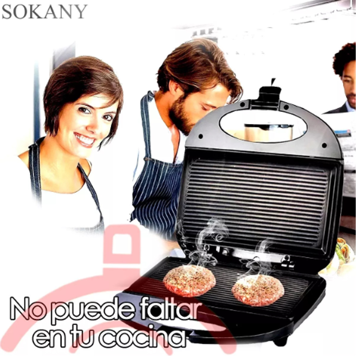 Foto 7 pulgar | Sandwichera Eléctrica Sokany Tostador Grill Antiadherente