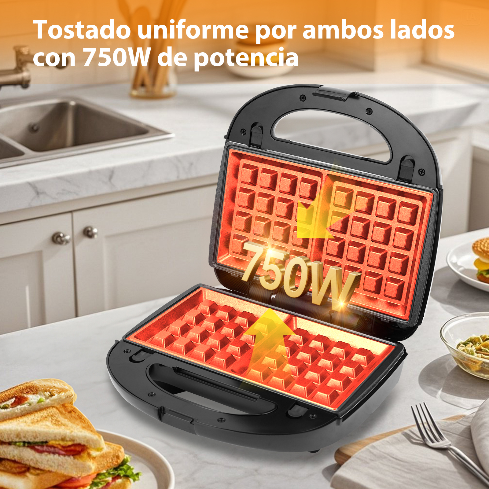 Foto 4 pulgar | Sandwichera Aigostar 3 en 1