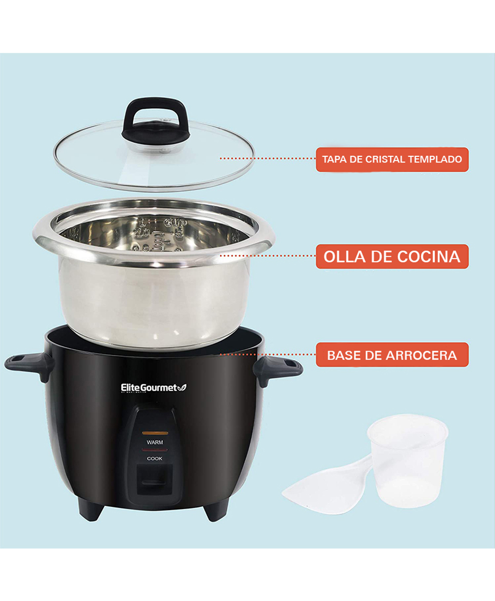 Foto 3 pulgar | Olla de Cocción Elite Gourmet color Negro de 2.8 L