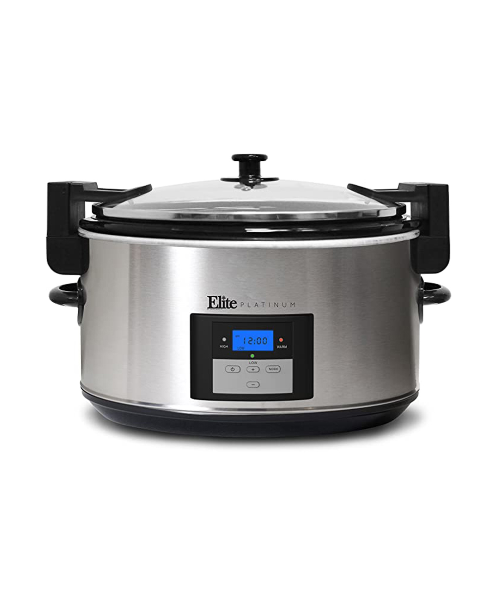 Olla de Cocción Lenta Elite Gourmet MST-900VXD color Plata Programable 8 L