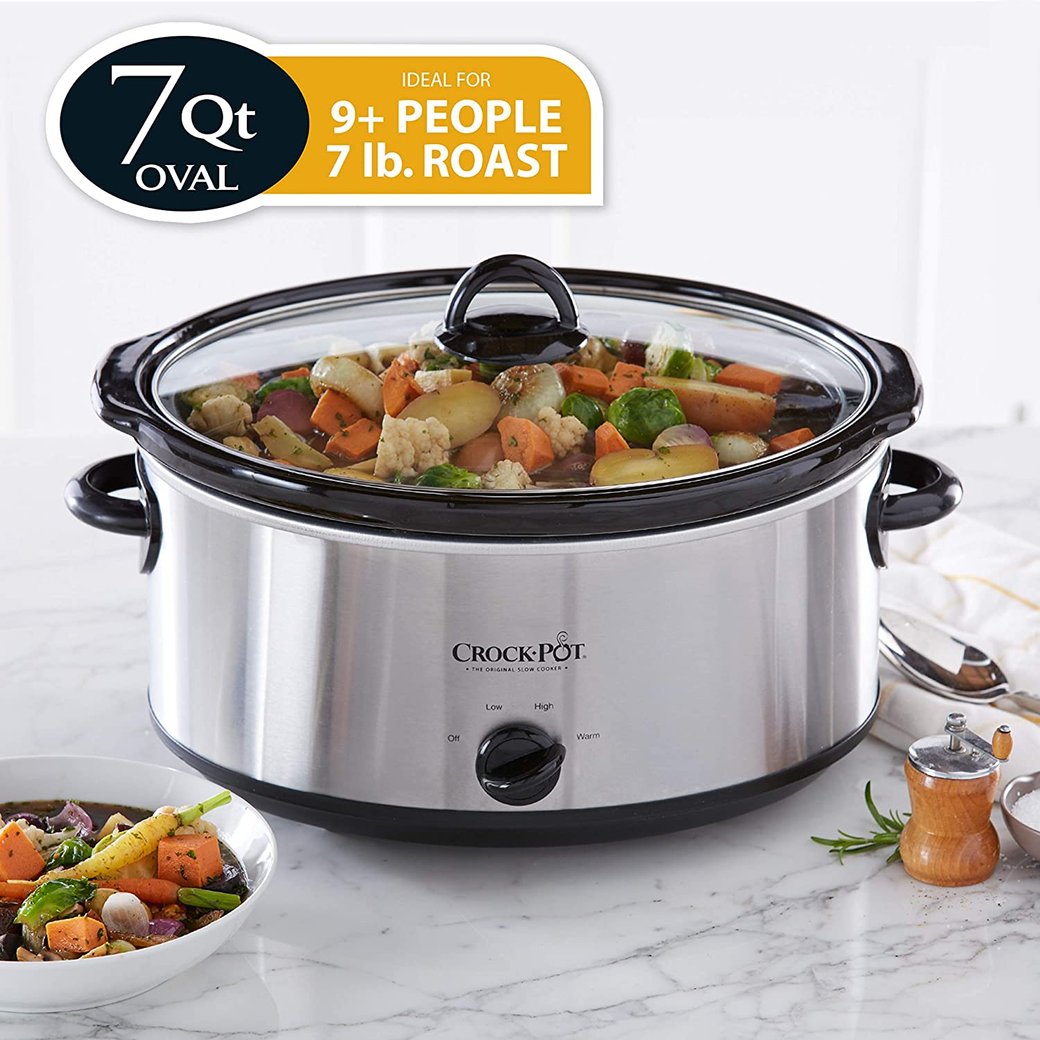 Foto 3 pulgar | Venta Internacional- Olla de Cocción Lenta Crock-Pot de Acero Inoxidable 7 L