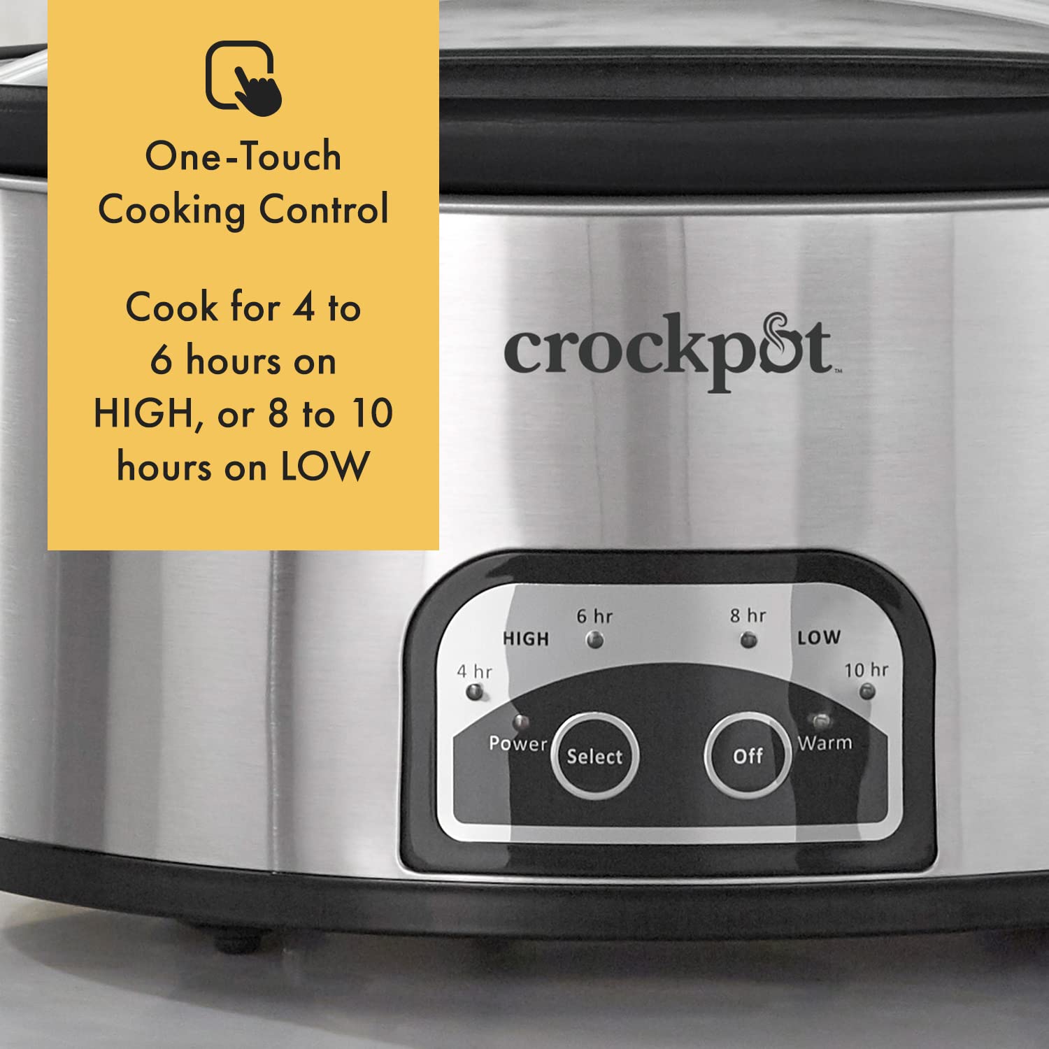 Foto 4 | Olla de Cocción Lenta Crock-Pot Acero Inoxidable 6 Cuartos de Galón - Venta Internacional