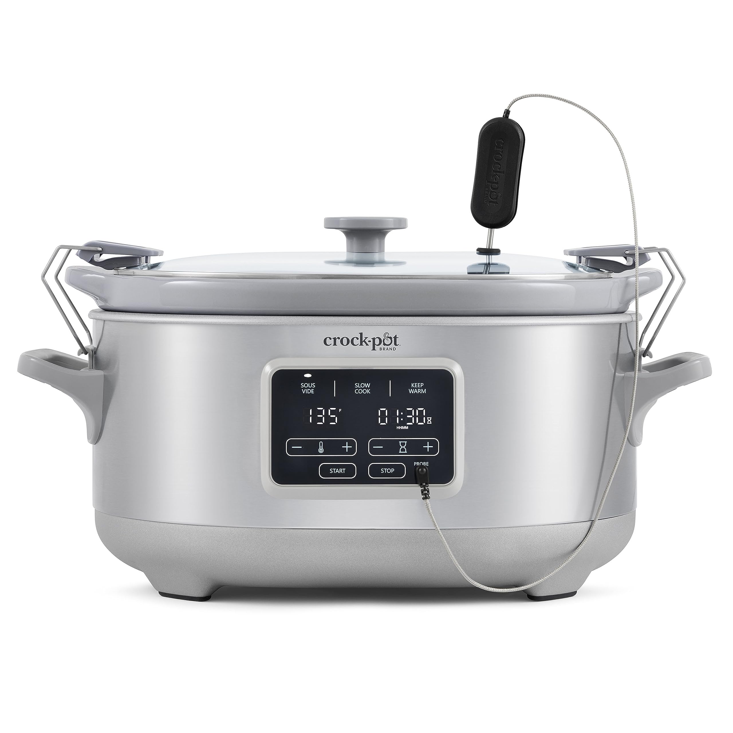 Olla de Cocción Lenta Crock-Pot Cook & Carry Acero Inoxidable Sous Vide 7 Cuartos de Galón - Venta Internacional