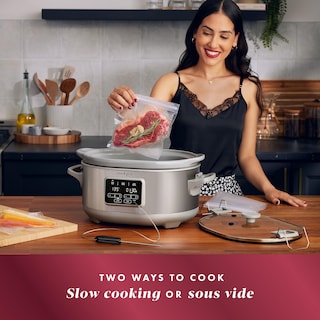 Foto 2 | Olla de Cocción Lenta Crock-Pot Cook & Carry Acero Inoxidable Sous Vide 7 Cuartos de Galón - Venta Internacional