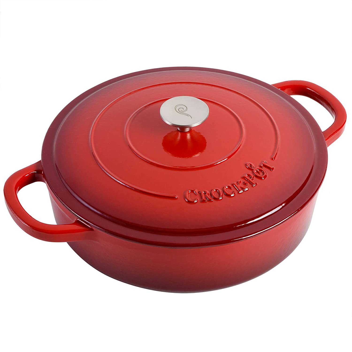 Foto 2 pulgar | Olla De Barro Braiser Crock-pot De Hierro Fundido Esmaltado Artesanal De 5 Litros, Color Rojo - Venta Internacional.