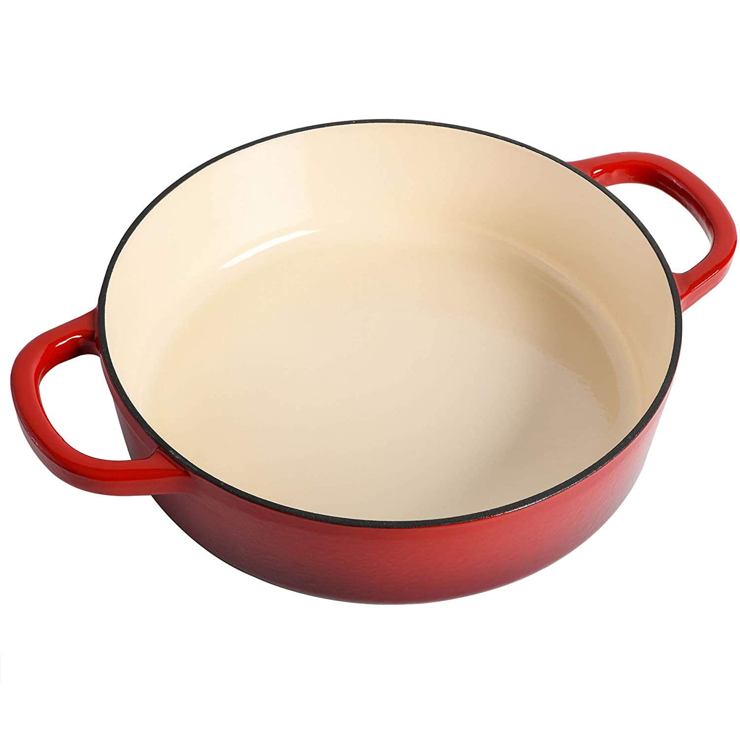 Foto 5 | Olla De Barro Braiser Crock-pot De Hierro Fundido Esmaltado Artesanal De 5 Litros, Color Rojo - Venta Internacional.