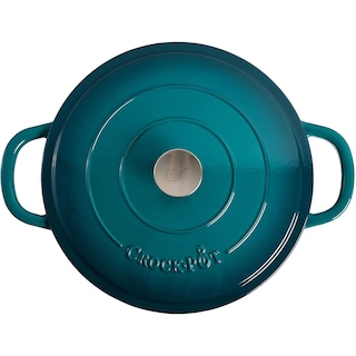 Foto 3 | Olla Braiser Crock-pot De Hierro Fundido Esmaltado Artesanal, 5 Litros, Verde Azulado - Venta Internacional.