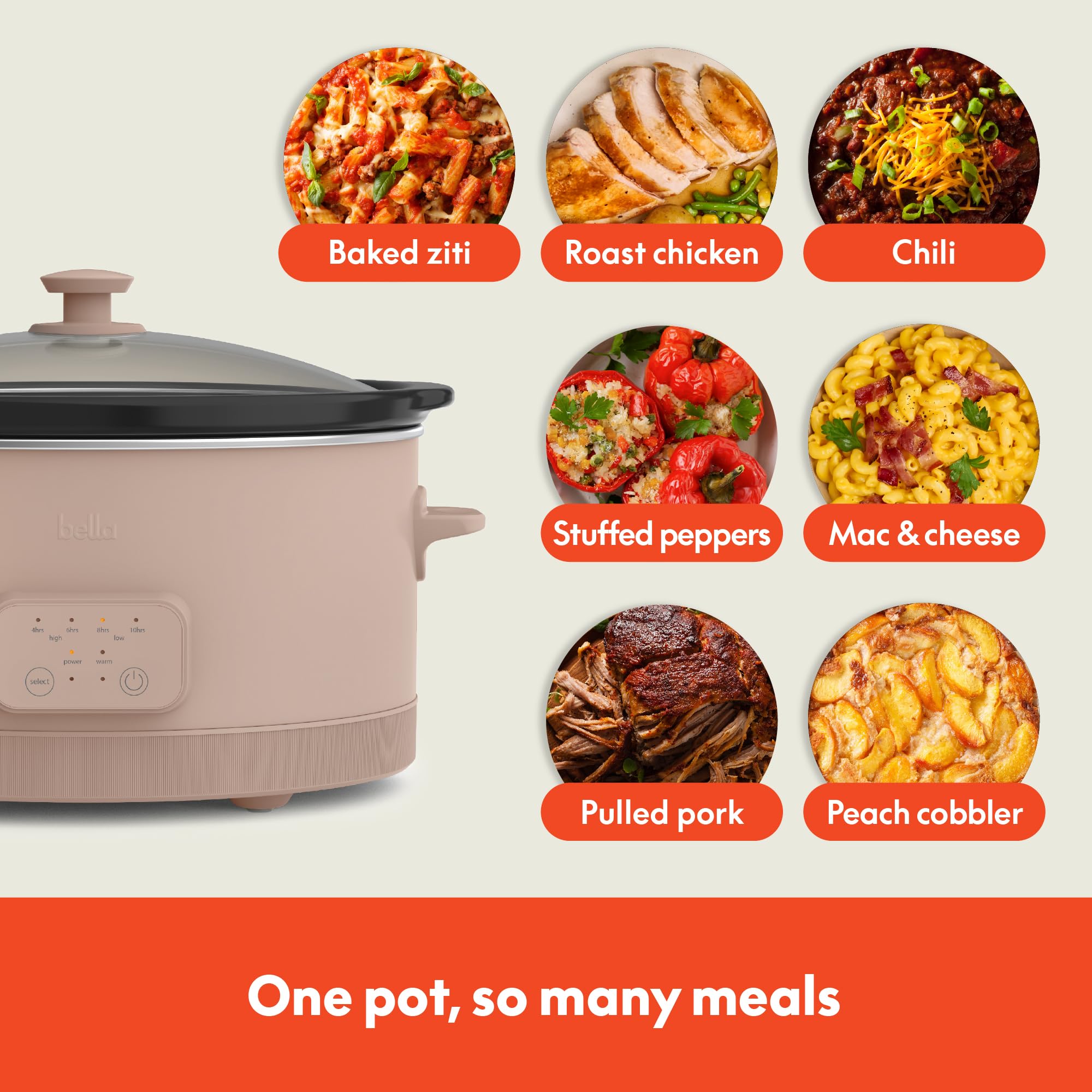 Foto 5 pulgar | Slow Cooker Bella, 5.7 L, Con Revestimiento Cerámico Programable Blossom - Venta Internacional.