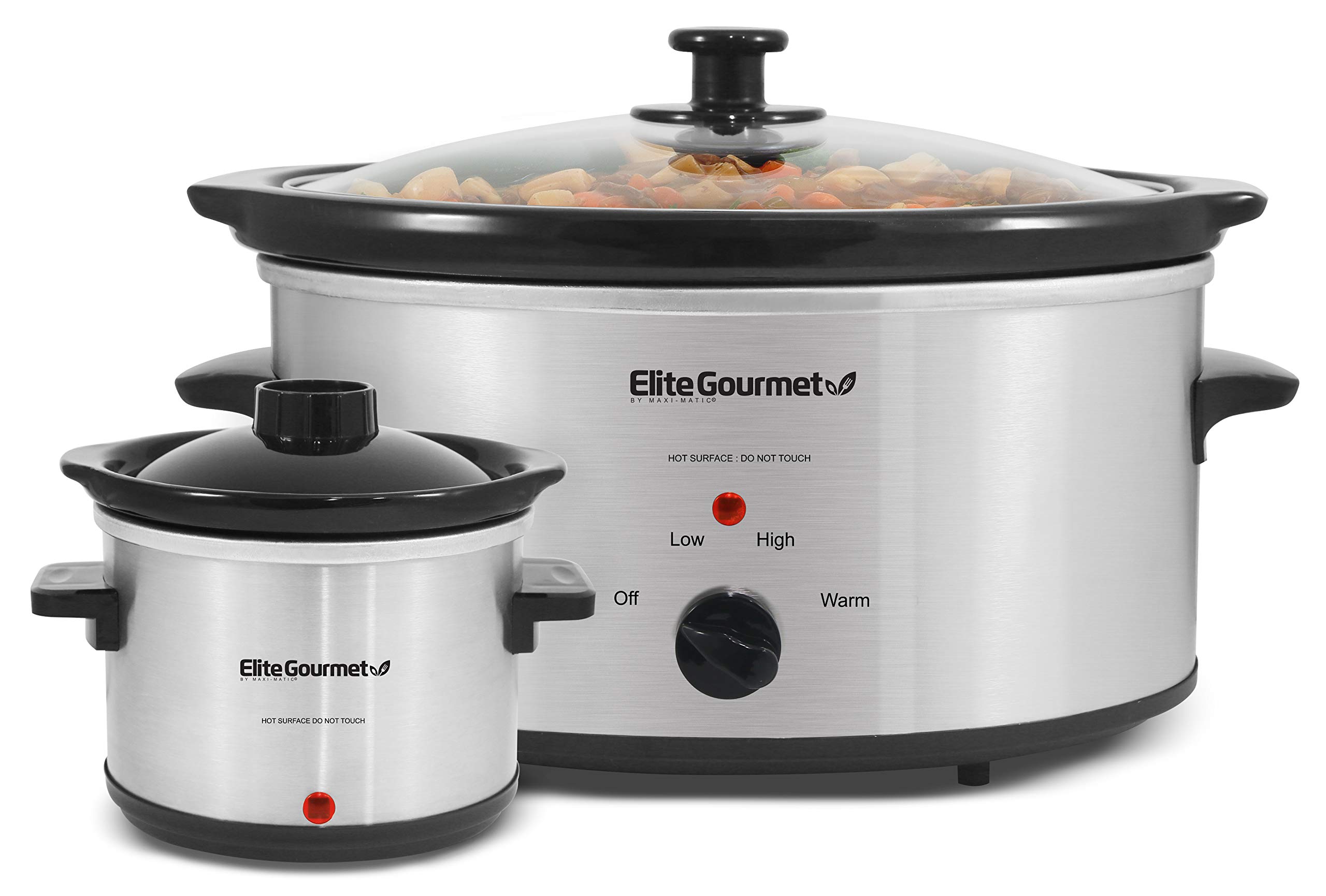 Olla De Cocción Lenta Elite Gourmet Mst-500d De 5 L Con Cazo De 0.75 L - Venta Internacional.