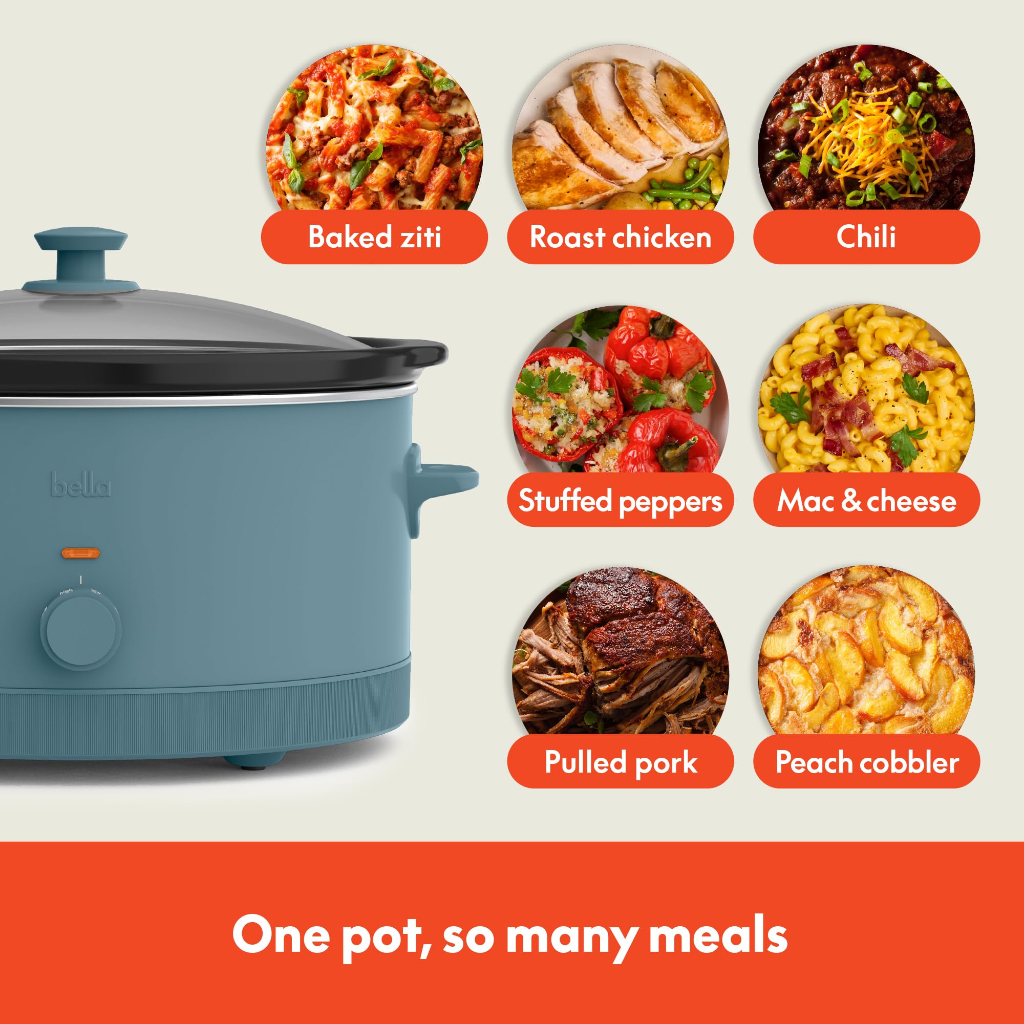 Foto 5 pulgar | Slow Cooker Bella 6.0l Evergood, Revestimiento Cerámico Antiadherente - Venta Internacional.