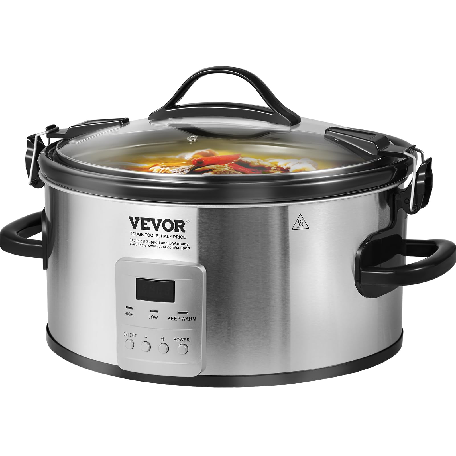 Foto 2 pulgar | Olla De Cocción Lenta Vevor 6qt 240 W Eléctrica Con Ajustes De Calor De 3 Niveles - Venta Internacional.