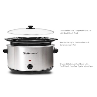 Foto 2 | Olla de Cocción Lenta Elite Gourmet 8,5 L de Acero Inoxidable - Venta Internacional