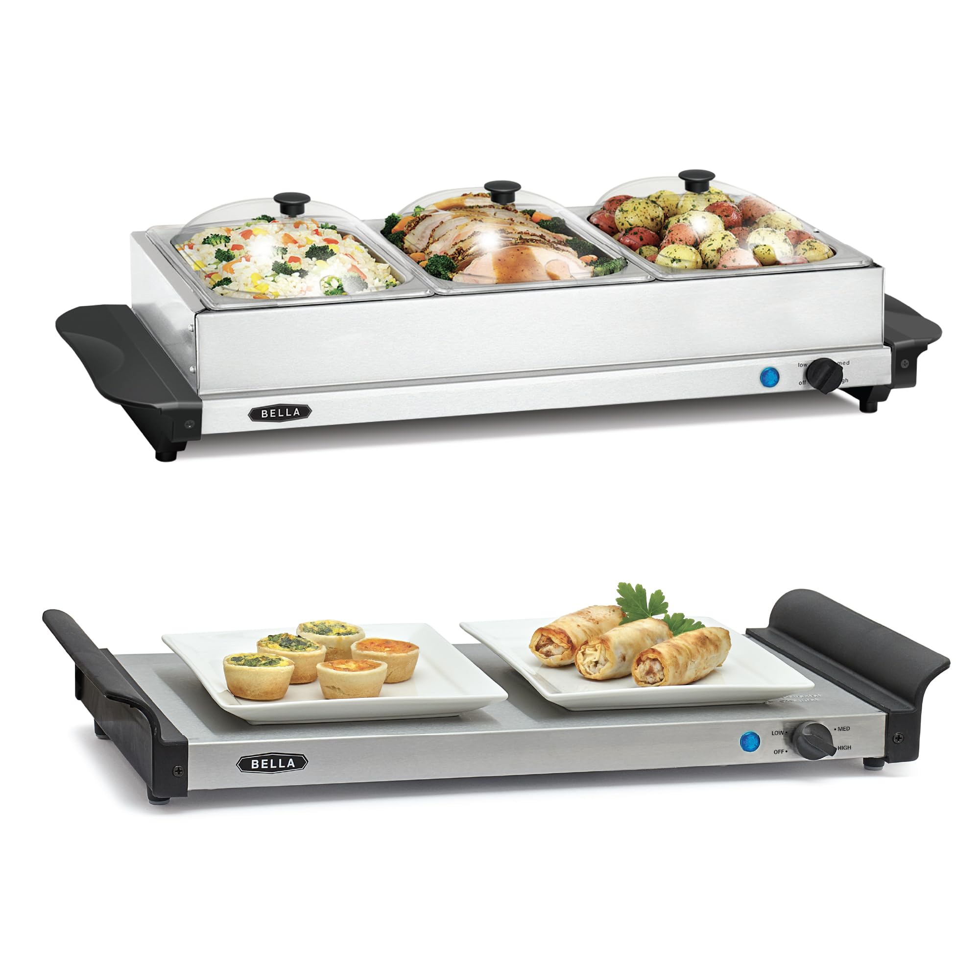 Servidor Buffet Bella Triple Electric De 4,5 L Con Bandeja De Calentamiento - Venta Internacional.