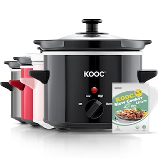 Foto 1 | Olla De Cocción Lenta Kooc Pequeña De 2 Cuartos De Galón Con Forros Gratis De Acero Inoxidable - Venta Internacional.