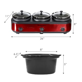 Foto 4 | Servidor De Buffet Triple En Olla De Cocción Lenta Elite Gourmet Ewmst-325r - Venta Internacional.