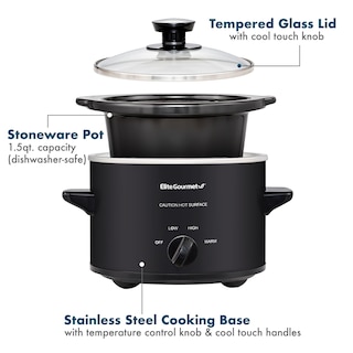 Foto 5 | Olla de Cocción Lenta Elite Gourmet MST-250XB de Cerámica 1,5 L Negro - Venta Internacional