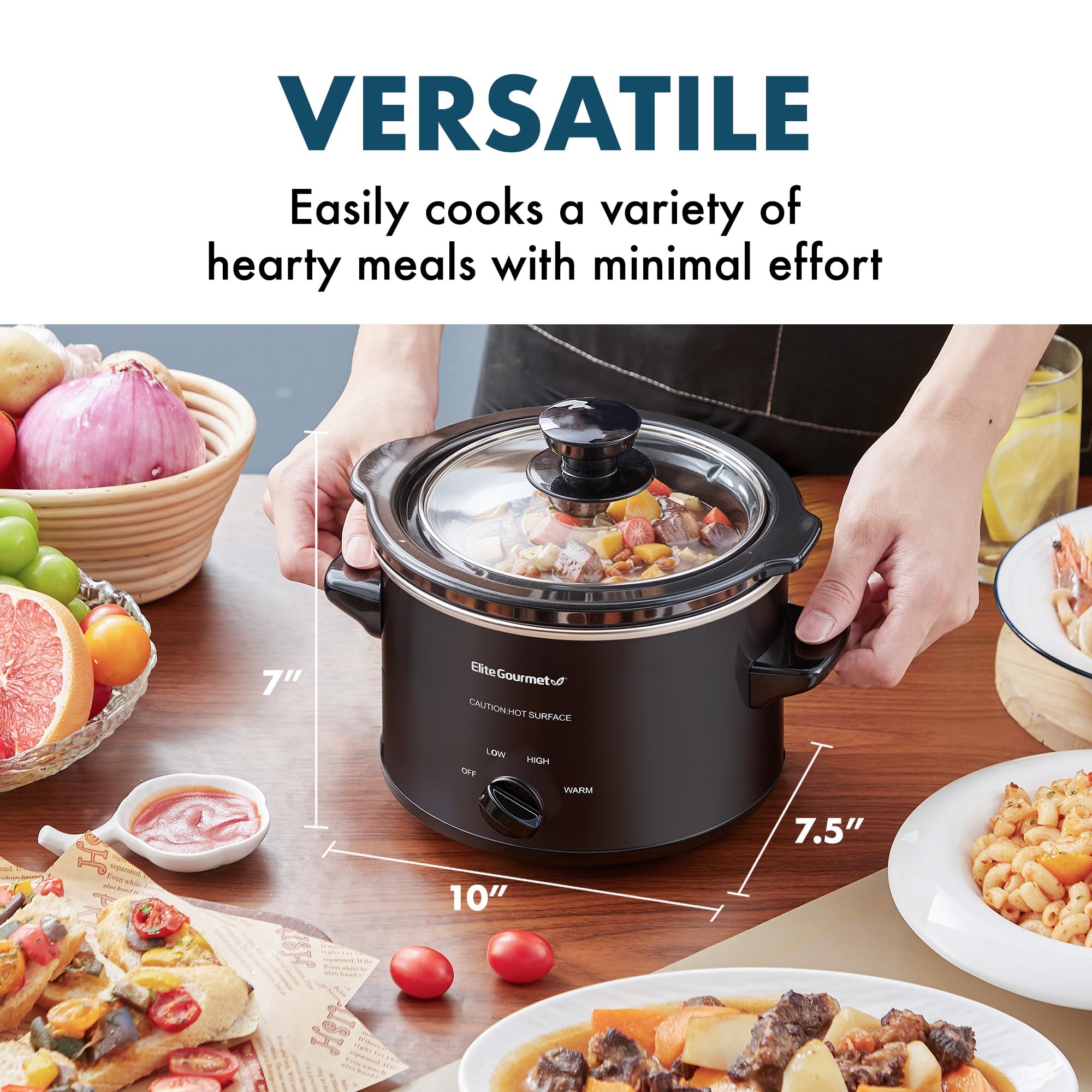 Foto 7 | Olla de Cocción Lenta Elite Gourmet MST-250XB de Cerámica 1,5 L Negro - Venta Internacional