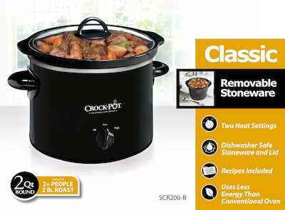 Foto 3 | Olla De Cocción Lenta Crockpot De 2 Cuartos De Galón, Color Negro Clásico, 400 W - Venta Internacional.