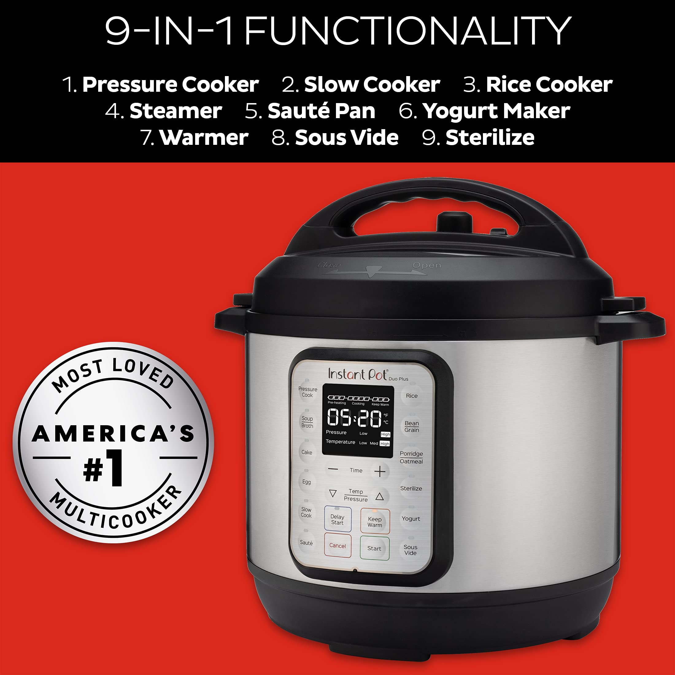 Foto 5 pulgar | Olla A Presión Eléctrica Instant Pot Duo Plus 9 En 1 De 6 Litros - Venta Internacional.
