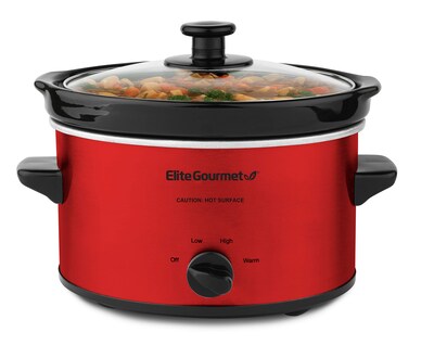 Foto 1 | Olla De Cocción Lenta Elite Gourmet Mst-275xr# Eléctrica, 2 L, Color Rojo Metalizado - Venta Internacional.