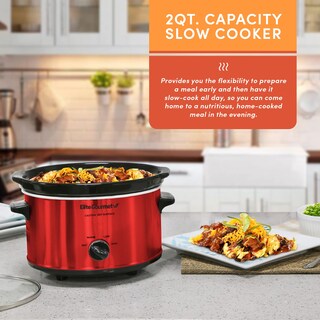 Foto 3 | Olla De Cocción Lenta Elite Gourmet Mst-275xr# Eléctrica, 2 L, Color Rojo Metalizado - Venta Internacional.
