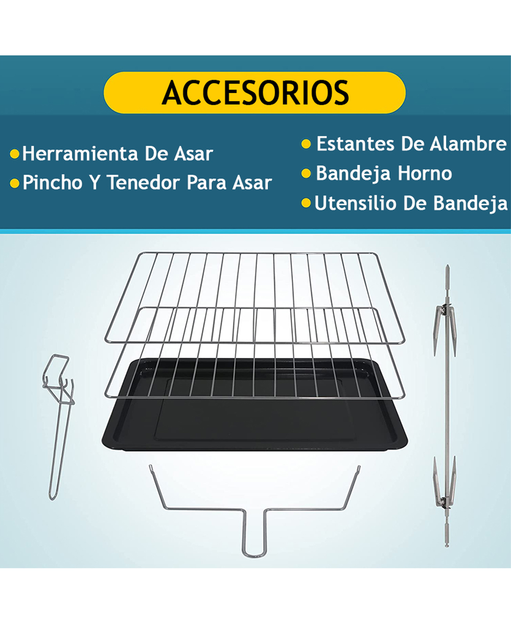 Foto 7 pulgar | Horno Elite Gourmet ETO-4510B color Plata 45 L