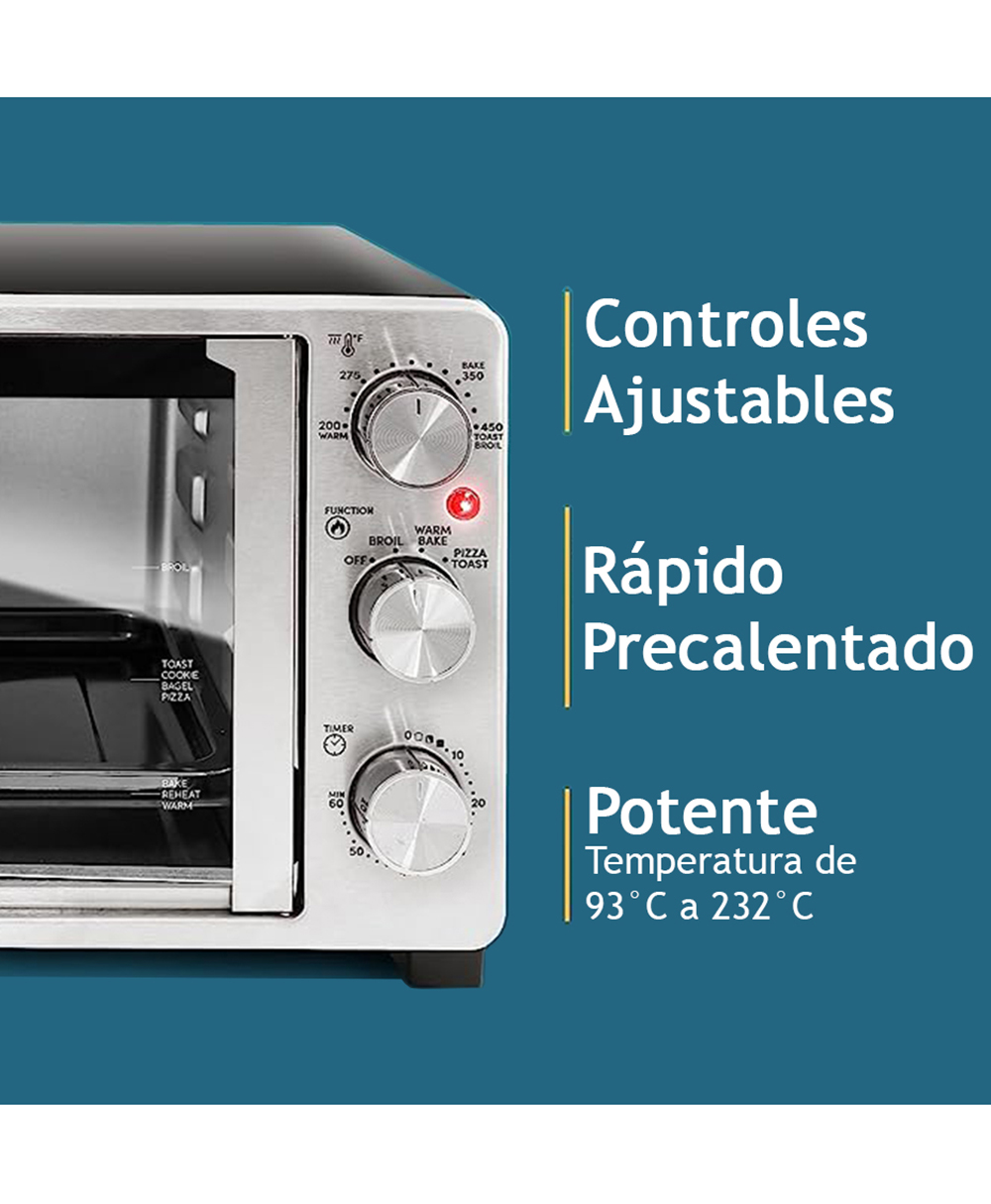 Foto 4 pulgar | Horno de Convexión Elite Gourmet 25 L de Doble Puerta con Asador