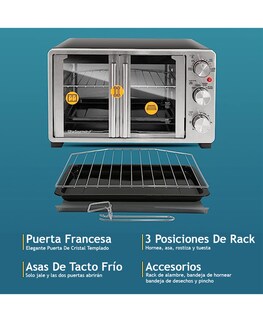 Foto 4 | Horno de Convexión Elite Gourmet 25 L de Doble Puerta con Asador