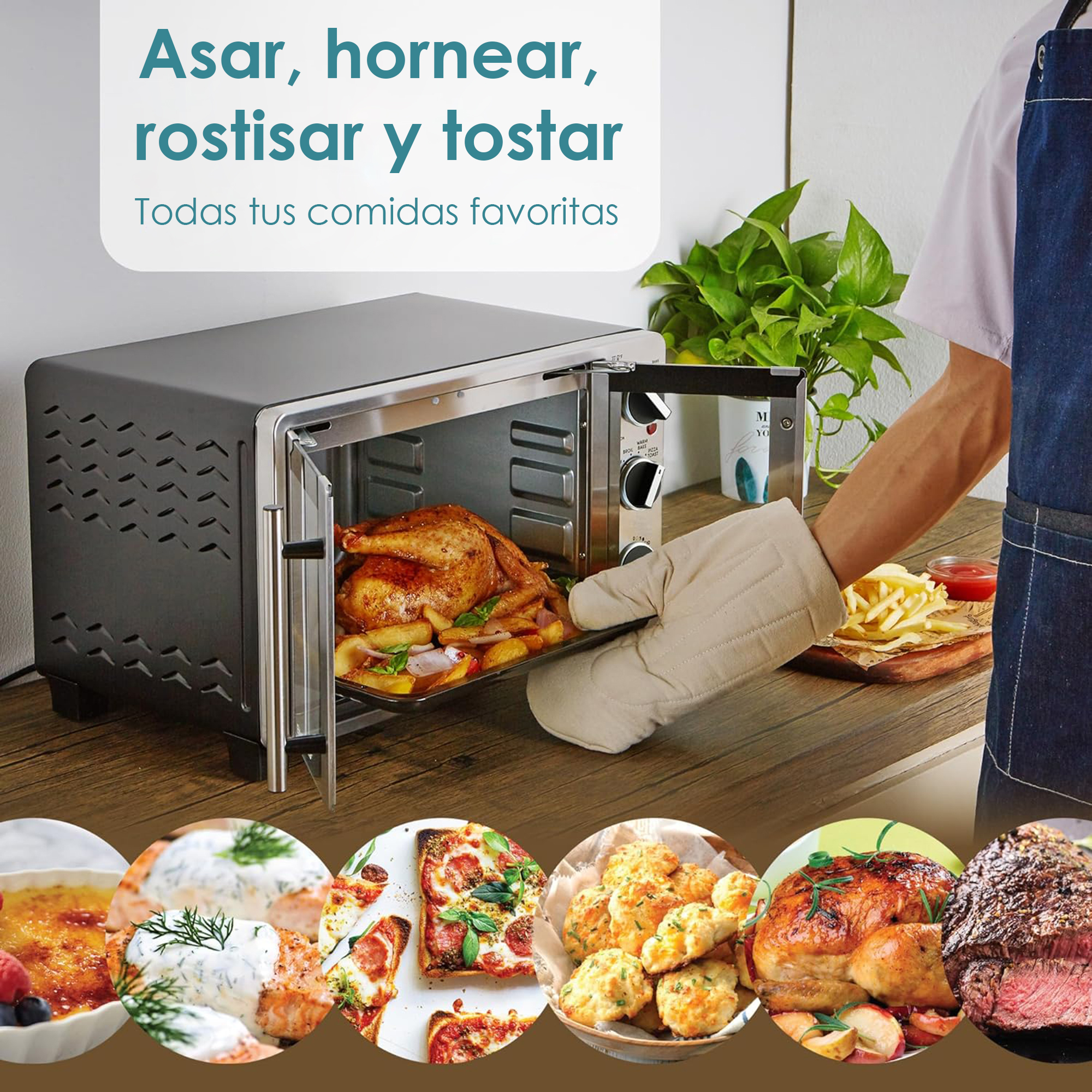 Foto 7 pulgar | Horno de Convexión Elite Gourmet 25 L de Doble Puerta con Asador