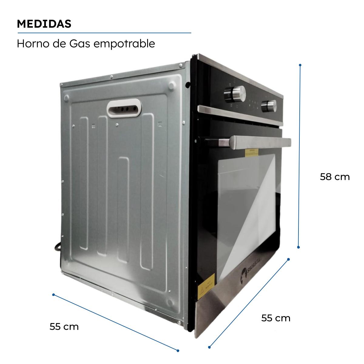 Foto 5 pulgar | Horno Empotrable de Gas Shorbull Negro 65l Convección