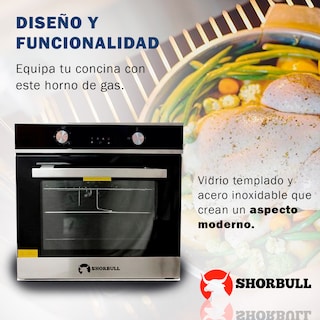 Foto 5 | Horno Empotrable de Gas Shorbull Negro 65l Convección