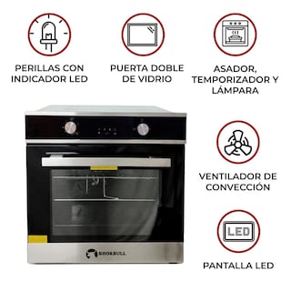 Foto 6 | Horno Empotrable de Gas Shorbull Negro 65l Convección